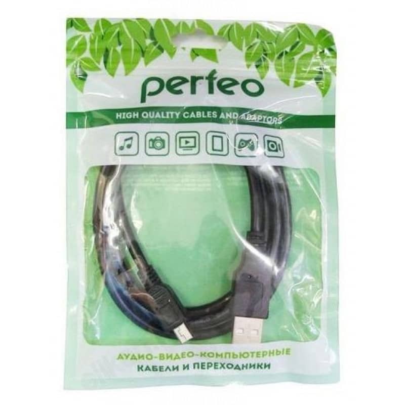 Кабель miniUSB Perfeo длина 1,8м, пакет, черный (U4302)