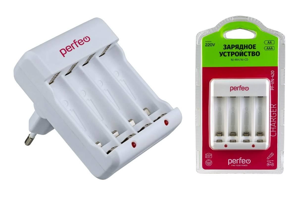 Зарядное устройство Perfeo PF-B4036/PF-VN-420 200 mA AA/AAA Ni-MH, Ni-CD, AA - 200mA, AAA - 100mA бе