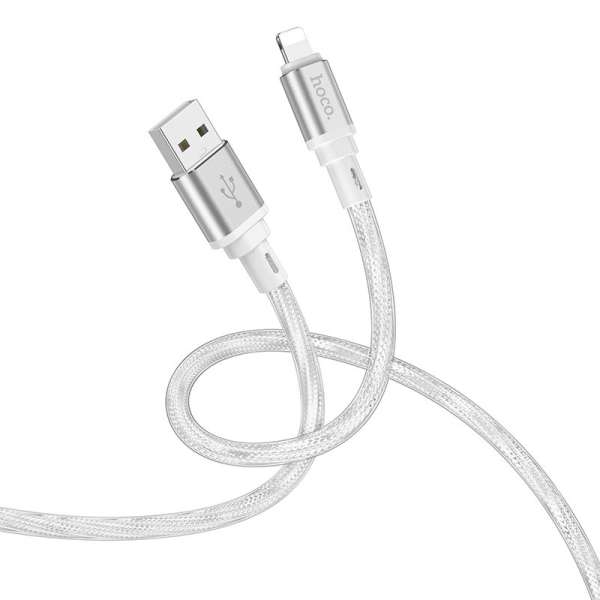 Кабель USB - 8 pin HOCO X98 Crystal ice, 1.0м, 2.4A, цвет: серебряный