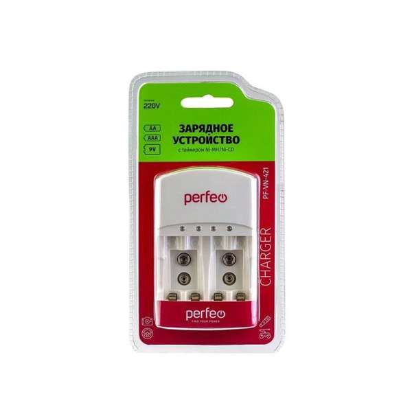Зарядное устройство Perfeo PF-B4048/PF-VN-421 200 mA AA/AAA/6F22 Ni-MH, Ni-CD, AA - 200mA, AAA - 150