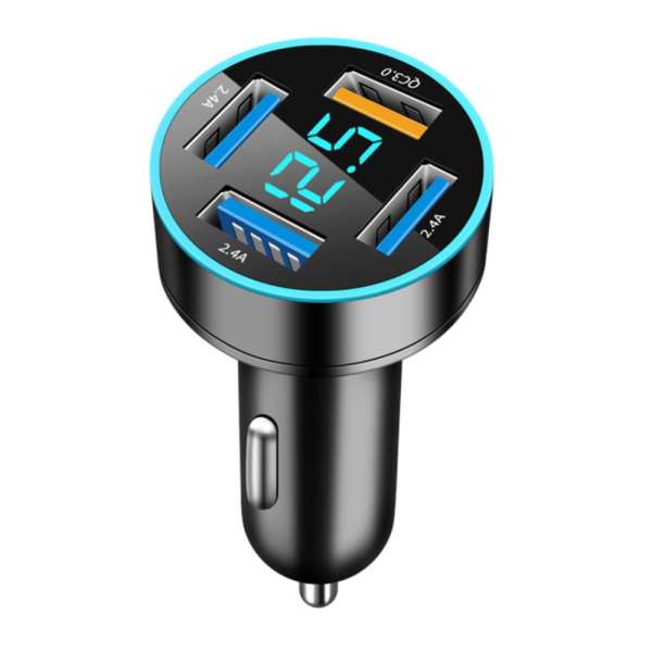 Автомобильное зарядное устройство TDS TS-CAU71 12-24В USB-QC3.0 + 3USB 5В, 2,4А, вольтметр, длина 6с
