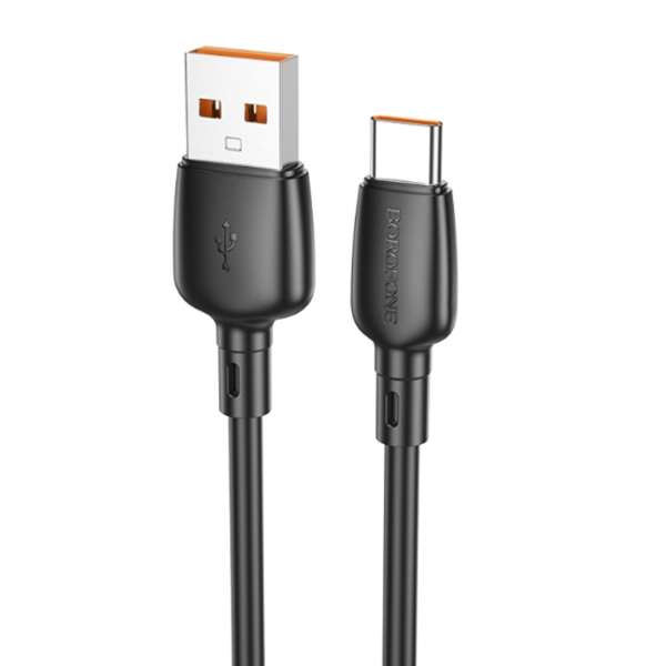 Кабель Type-C Borofone BX93 (27Вт) длина 1м, ток до 3А, коробка, черный