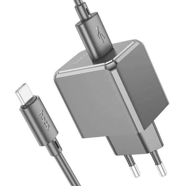 СЗУ HOCO CS11A 1хUSB, 2,1А, кабель Type-C, блистер, черный