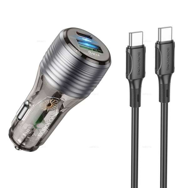 Автомобильное зарядное устройство Borofone BZ30 Absolute 12/24В 1хUSB+Type-C, Выходной ток: USB-QC3.