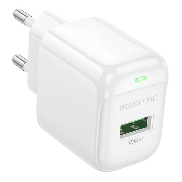 СЗУ Borofone BAS42A 1хUSB, 3А, QC3.0, блистер, белый
