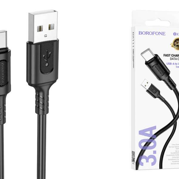 Кабель Type-C Borofone BX111 длина 1м, ток до 3А, коробка, черный