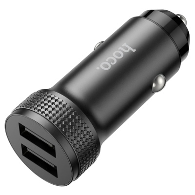 Автомобильное зарядное устройство HOCO Z49 12/24В 2хUSB, Выходной ток: USB1-2,4A, USB2-2,4A, черный