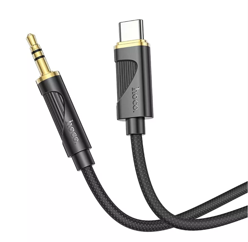 Кабель HOCO UPA30 Type-C штекер - Jack 3.5 штекер, нейлон, 1м, черный