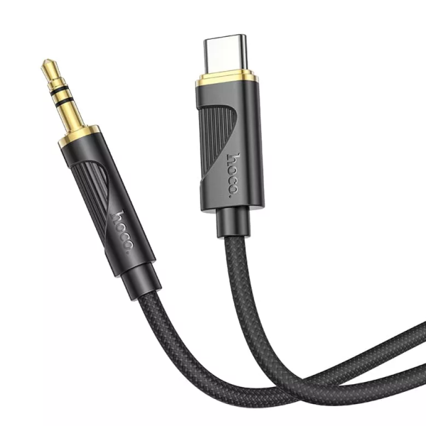 Кабель HOCO UPA30 Type-C штекер - Jack 3.5 штекер, нейлон, 1м, черный