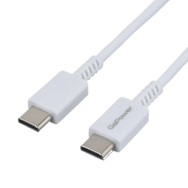 Кабель Type-C - Type-C GoPower GP20TT длина 1м, ток до 5А, PD100Вт, коробка, белый