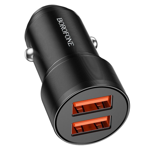 Автомобильное зарядное устройство Borofone BZ19 Wisdom 12/24В 2хUSB, Выходной ток: USB1-3,0A, черны