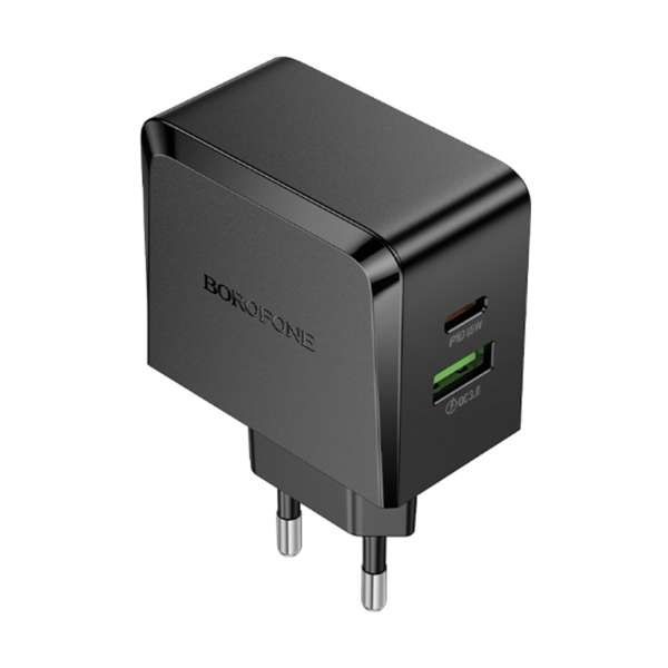 СЗУ Borofone BAS63A Smart 1хUSB+TYPE-C, 3А, PD65 коробка, черный