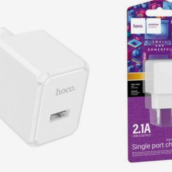 СЗУ HOCO CS11A 1хUSB, 2,1А, кабель MicroUSB, блистер, белый