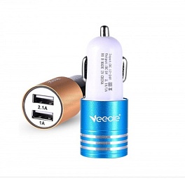 Автомобильное зарядное устройство VEECLE KY-C05 12В 2хUSB, Выходной ток: USB1-1А, USB2-2,1А, длина 6