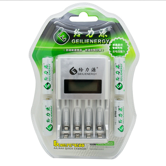 Зарядное устройство - GLE-702 120 mA AA/AAA на 4 аккумулятора, блистер