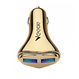 Автомобильное зарядное устройство VEECLE KY-C12 12В 2хUSB, Выходной ток: USB1-1А, USB2-2А, длина 7,5