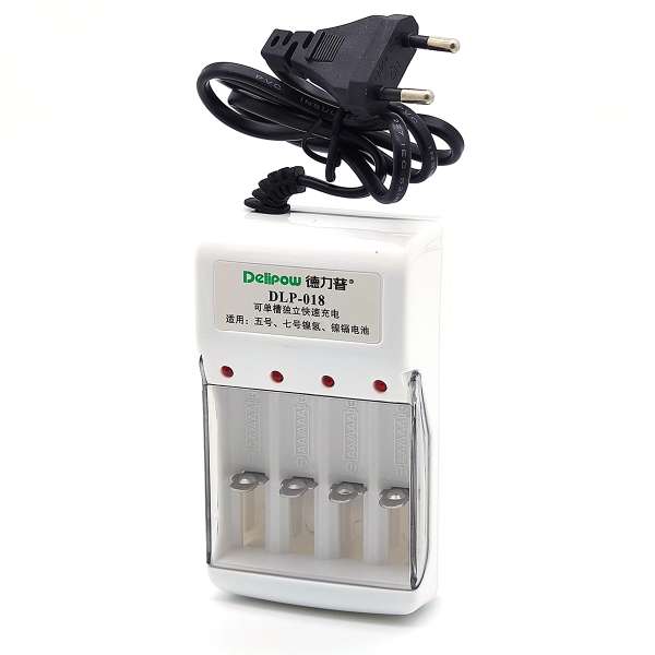 Зарядное устройство Delipow DLP-018 150 mA AA/AAA на 4 аккумулятора, светодиодный индикатор заряда, 