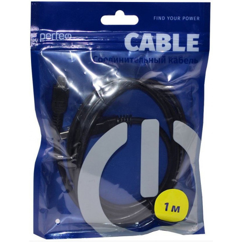 Кабель miniUSB Perfeo длина 1м, пакет, черный (U4301)