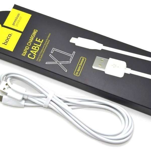 Кабель iPhone 5 HOCO длина 2.0м, коробка, белый (X1)