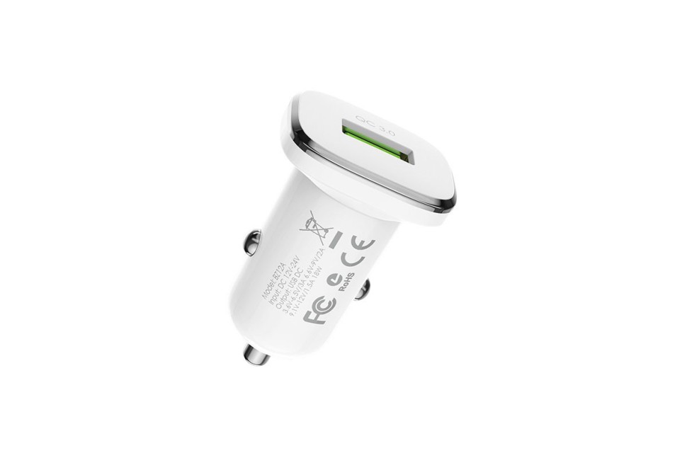 Автомобильное зарядное устройство Borofone BZ12A Lasting power 12/24В 1хUSB, Выходной ток: USB1-3,0A