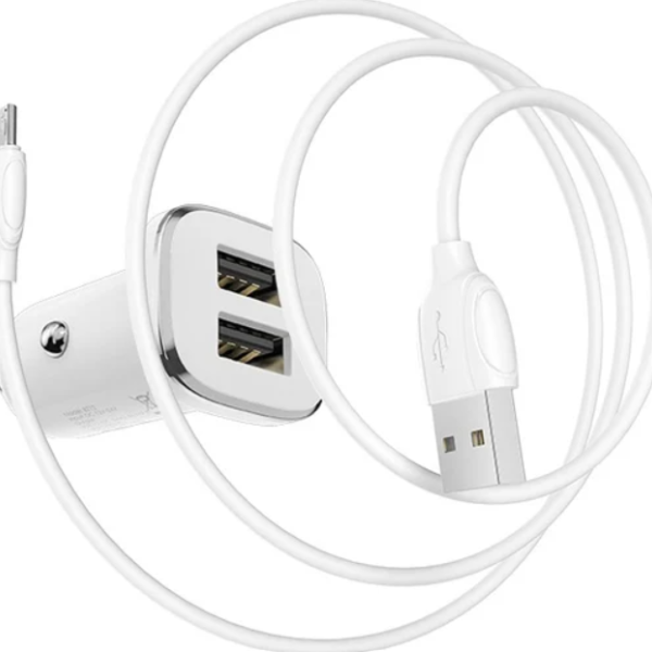Автомобильное зарядное устройство Borofone BZ12 Lasting power + кабель microusb 12/24В 2хUSB, Выходн