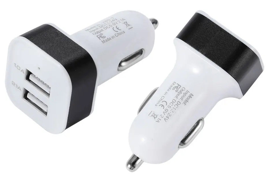 Автомобильное зарядное устройство TDS TS-CAU11 (AV-334) 12В 2хUSB, Выходной ток: USB1-1A, USB2-2,1A,