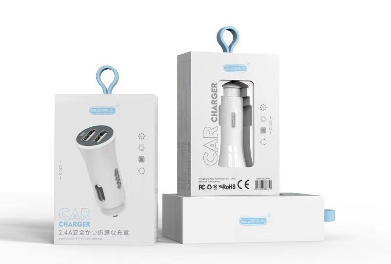 Автомобильное зарядное устройство EZRA CR12 12/24В 2хUSB, Выходной ток: USB1-2,4A, USB2-2,4A, максим