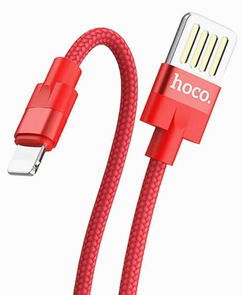 Кабель iPhone 5 HOCO длина 1,2м, коробка, красный (U55 Outstanding)