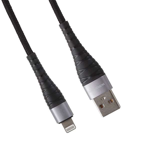 Кабель iPhone 5 Borofone длина 1м, ток до 2,4 А, коробка, черный (BX32 Munificent)