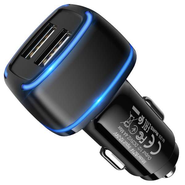 Автомобильное зарядное устройство Borofone BZ14 Max 12/24В 2хUSB, Выходной ток: USB1-2,4A, черное