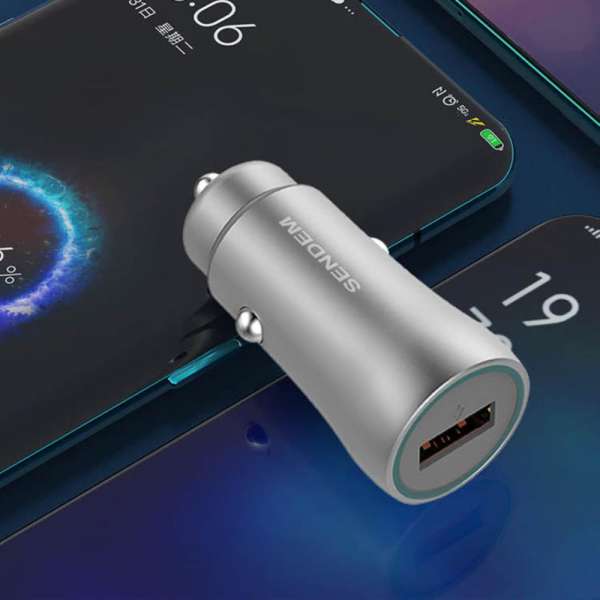 Автомобильное зарядное устройство SENDEM D9 12/24В 1хUSB, Выходной ток: USB1-5,0A, QC 3.0, металл, к