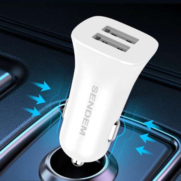 Автомобильное зарядное устройство SENDEM D66 12/24В 2хUSB, Выходной ток: USB1-3,4A, USB2-3,4A, макси