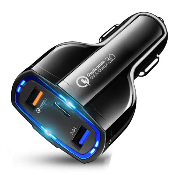 Автомобильное зарядное устройство TDS TS-CAU33 12-32В 2хUSB/1xType-C, Выходной ток: USB1-3.5A,черное