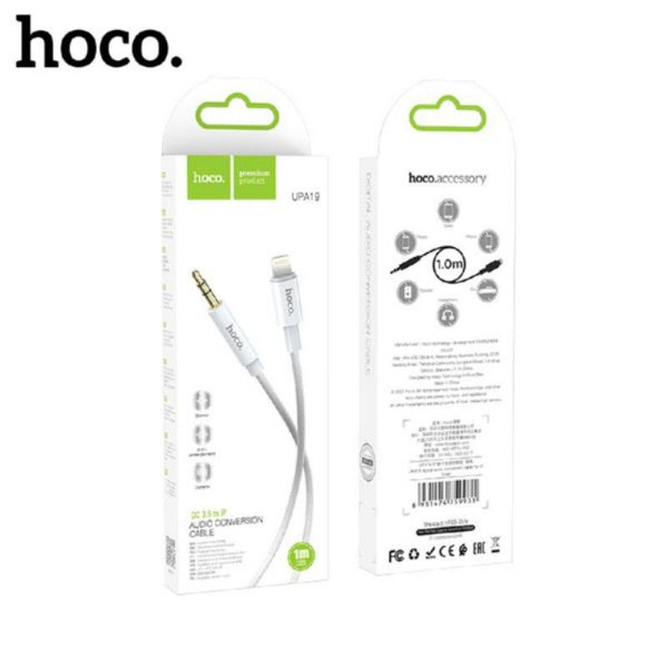 Кабель HOCO UPA19 8pin (M) - Jack 3.5 (M), белый