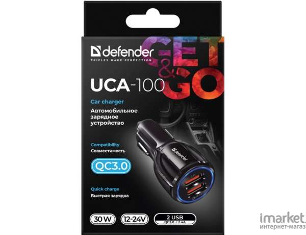 Автомобильное зарядное устройство Defender UCA-100