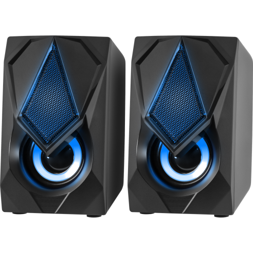 Акустические системы 2.0 Defender Solar 1 2х3Вт подсветка, питание от USB чёрный (65401)