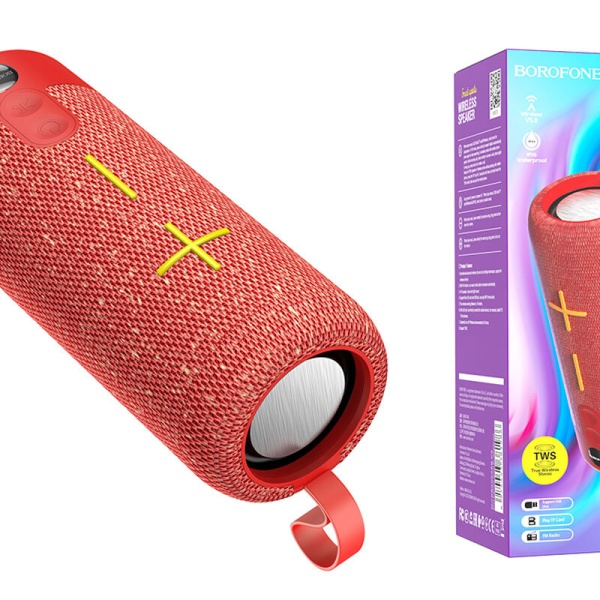 Акустическая система mini MP3 Borofone BR19 Euphony 5Вт Bluetooth 5.0, MP3, microSD, USB, AUX красны