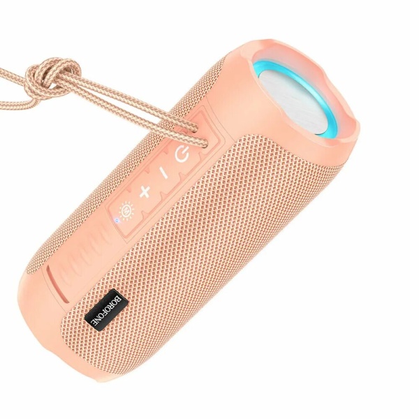 Акустическая система mini MP3 Borofone BR21 10Вт Bluetooth 5.1, MP3, microSD, USB, AUX, TWS розовый