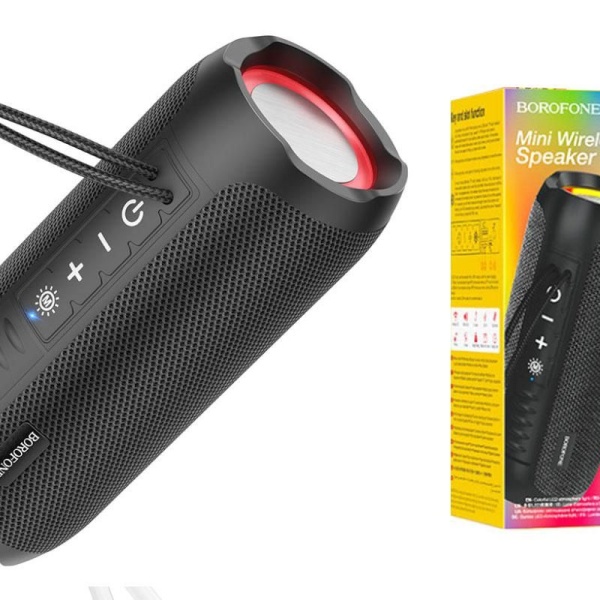 Акустическая система mini MP3 Borofone BR21 10Вт Bluetooth 5.1, MP3, microSD, USB, AUX, TWS черный