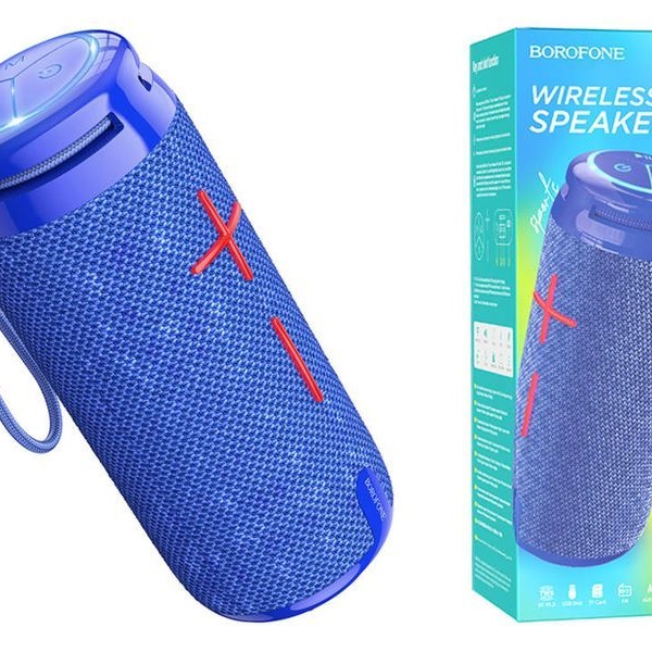 Акустическая система mini MP3 Borofone BR24 10Вт Bluetooth 5.0, MP3, microSD, USB, AUX, TWS синий