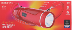 Акустическая система mini MP3 Borofone BR7 Empyreal 5Вт Bluetooth 5.0, MP3, microSD, USB, 1200 красн