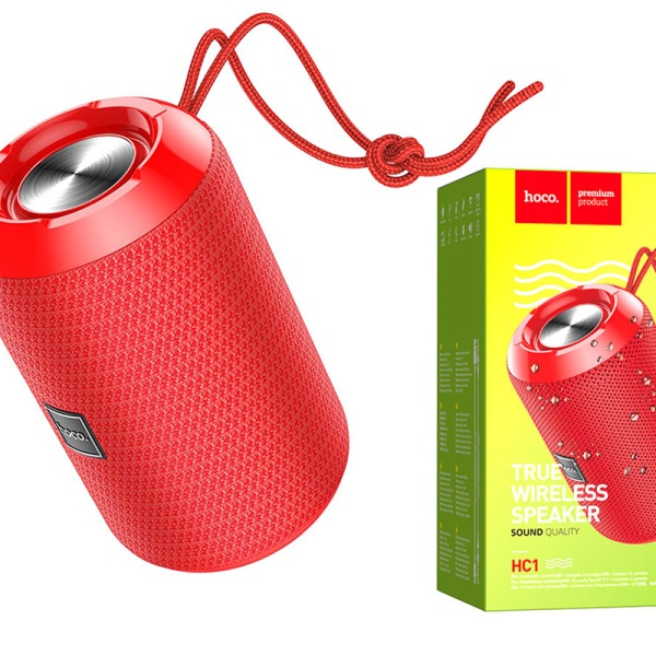 Акустическая система mini MP3 HOCO HC1 Trendy 5Вт Bluetooth 5.0, MP3, microSD, USB, 1200 мАч красный