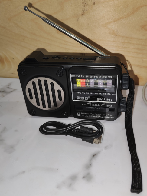 Приемник Rdd RD-322BTS аккумуляторный, USB/microSD до 32Гб, Bluetooth, черный