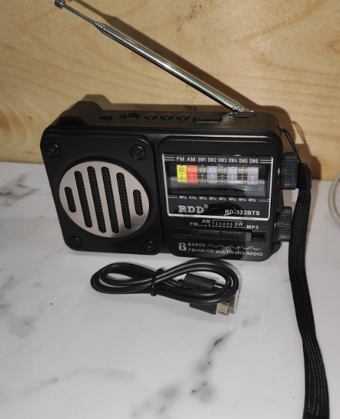 Приемник Rdd RD-322BTS аккумуляторный, USB/microSD до 32Гб, Bluetooth, черный