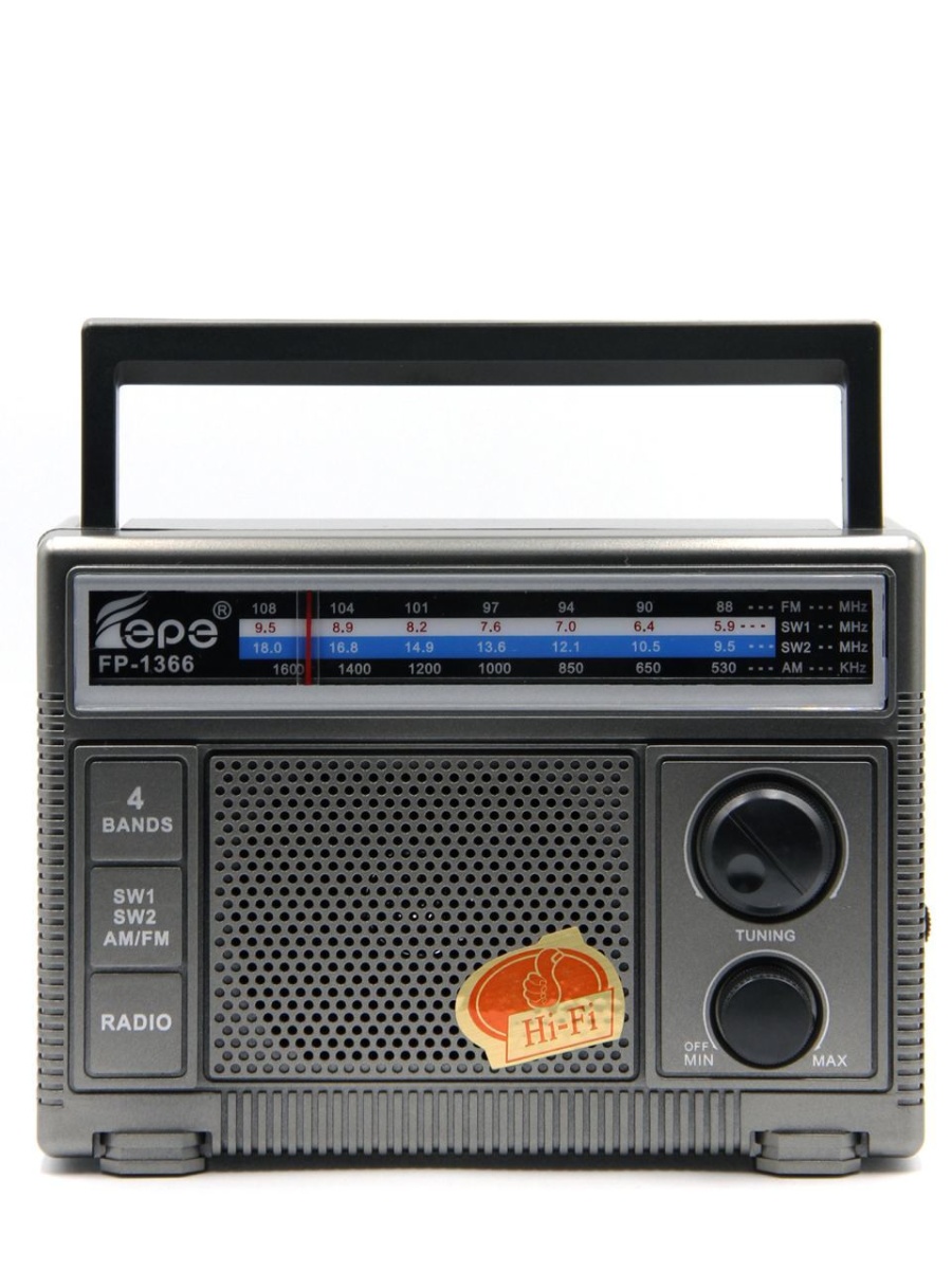 Приемник Fepe FP-1366 аккумуляторно-сетевой, 220V шнур в комплекте / 2*R20 (в комплект не входят), р