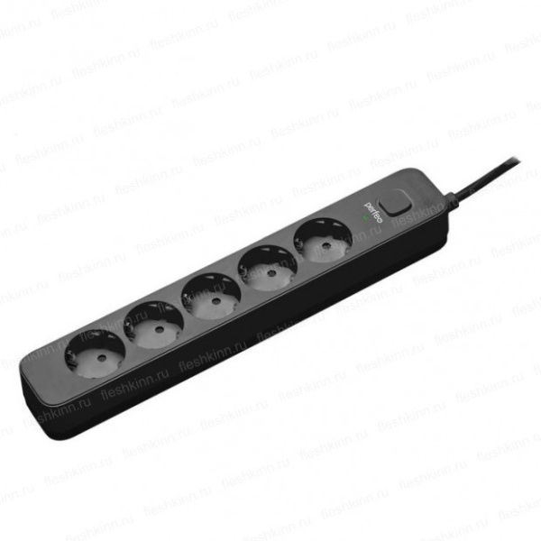 Сетевой фильтр Perfeo PF-C3964 5 розеток 1.5 м. "POWER STREAM", черный, 10A, с заземлением, предохра