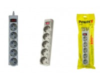 Сетевой фильтр Perfeo PF-A4719 5 розеток 5 м. "POWERX" серый, 10A, с заземлением, пакет