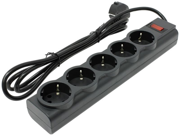 Сетевой фильтр Defender ES largo 5 розеток 1.8 м. автоматический несгораемый предохранитель, встроен