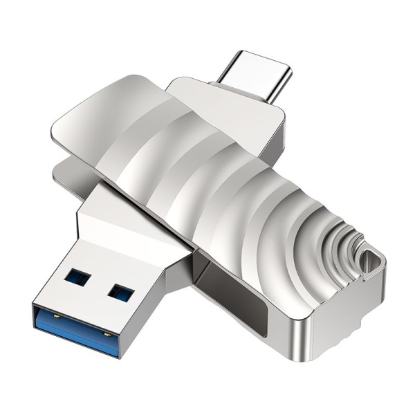 Флэш диск 128 GB USB 3.0 Borofone Soul BUD3 Type C+Type A серый поворотный
