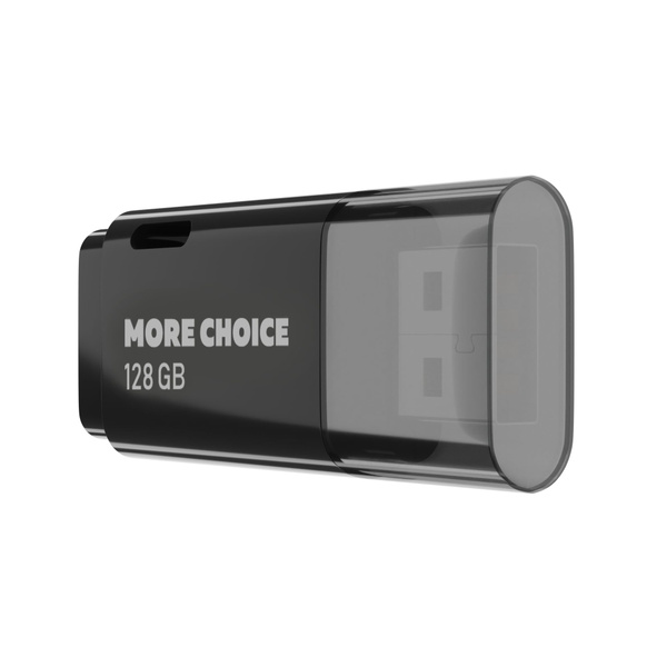 Флэш диск 128 GB USB 2.0 More Choice MF128 черный с колпачком